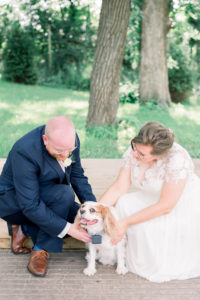 Iowa city wedding pictures with ring bearer dog.