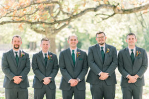fall wedding groomsmen portrait