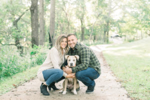 Rock Island Illinois engagement picture with dog.