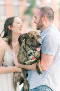 Des Moines Engagement Picture with dog.