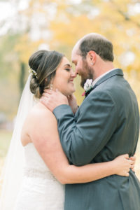 fall wedding bride and groom portrait
