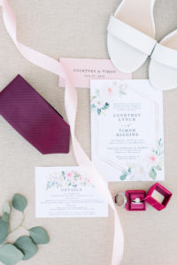 Wedding photography blush and burgundy details.
