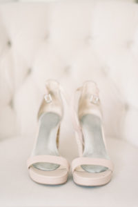 Blush wedding shoes.