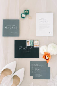 Flat lay pictures for modern wedding.