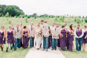 Summer wedding - purple and tan bridal party