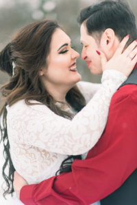 winter wedding - bride and groom portrait
