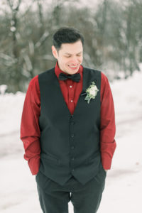 winter wedding - groom portrait
